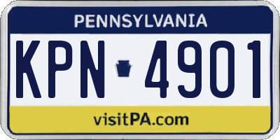 PA license plate KPN4901
