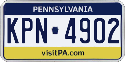 PA license plate KPN4902