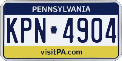 PA license plate KPN4904