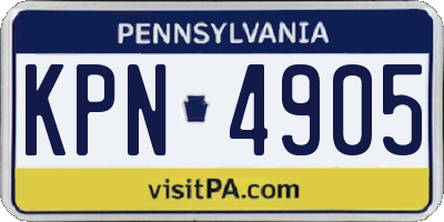 PA license plate KPN4905