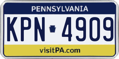 PA license plate KPN4909