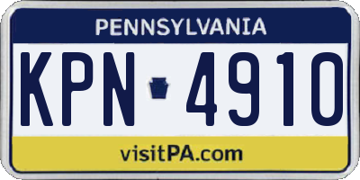 PA license plate KPN4910