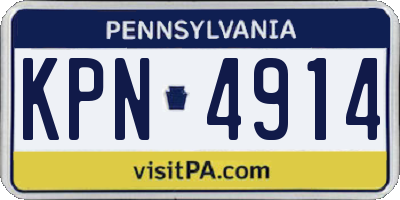 PA license plate KPN4914