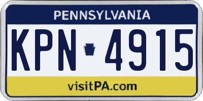 PA license plate KPN4915