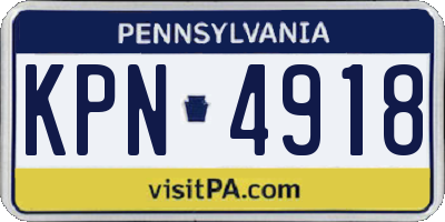 PA license plate KPN4918