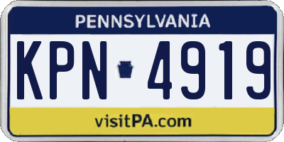 PA license plate KPN4919