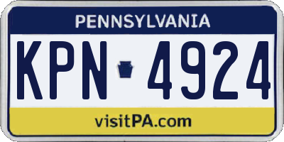 PA license plate KPN4924