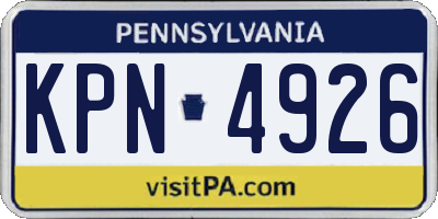PA license plate KPN4926