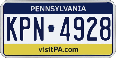 PA license plate KPN4928
