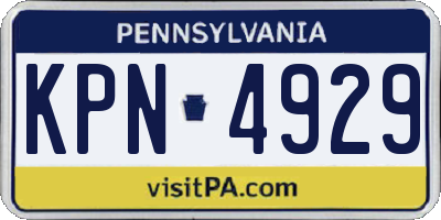 PA license plate KPN4929