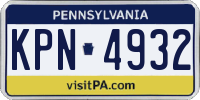 PA license plate KPN4932