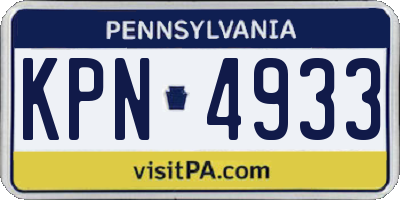 PA license plate KPN4933