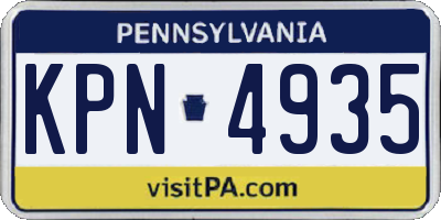 PA license plate KPN4935