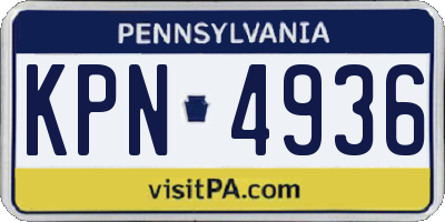 PA license plate KPN4936