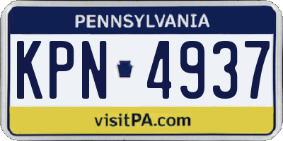 PA license plate KPN4937