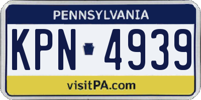 PA license plate KPN4939