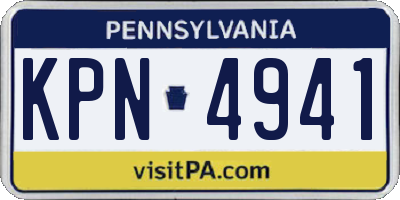 PA license plate KPN4941
