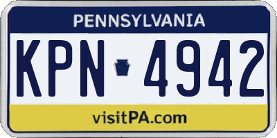 PA license plate KPN4942
