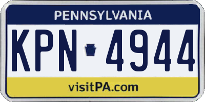 PA license plate KPN4944