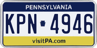 PA license plate KPN4946
