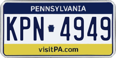 PA license plate KPN4949