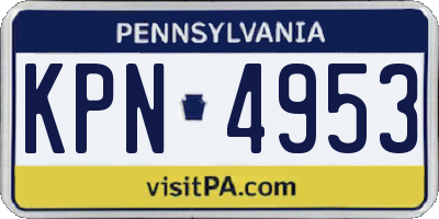 PA license plate KPN4953