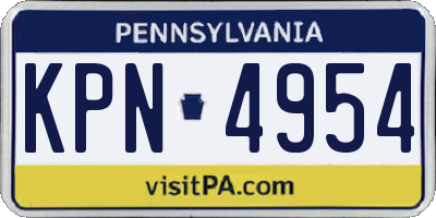 PA license plate KPN4954