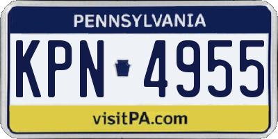 PA license plate KPN4955