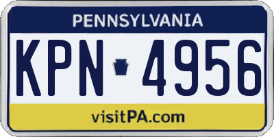 PA license plate KPN4956
