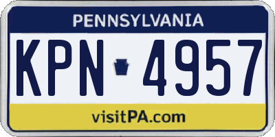 PA license plate KPN4957