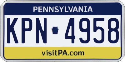 PA license plate KPN4958