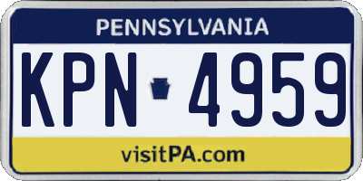 PA license plate KPN4959