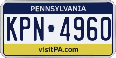 PA license plate KPN4960