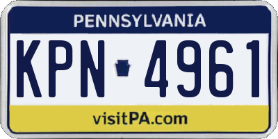 PA license plate KPN4961