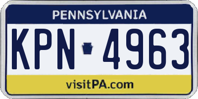 PA license plate KPN4963
