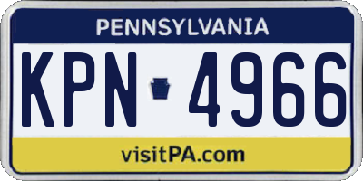 PA license plate KPN4966