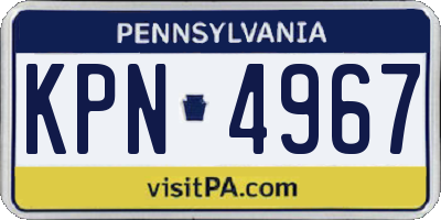 PA license plate KPN4967