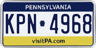 PA license plate KPN4968