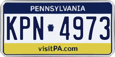 PA license plate KPN4973