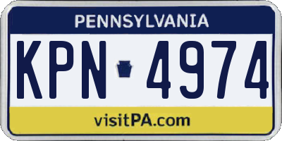 PA license plate KPN4974