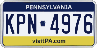 PA license plate KPN4976