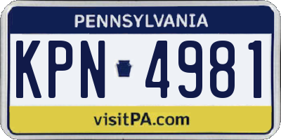 PA license plate KPN4981