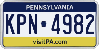 PA license plate KPN4982