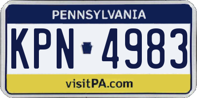 PA license plate KPN4983