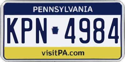 PA license plate KPN4984