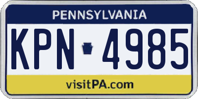 PA license plate KPN4985