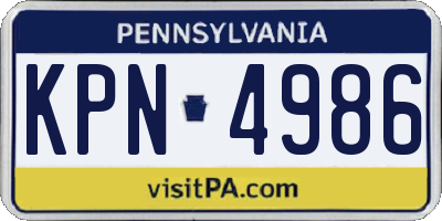PA license plate KPN4986