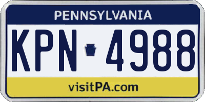 PA license plate KPN4988