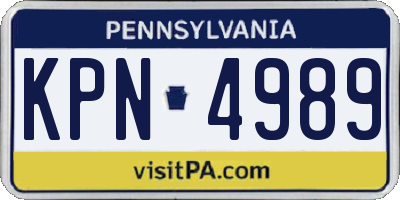 PA license plate KPN4989