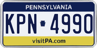 PA license plate KPN4990
